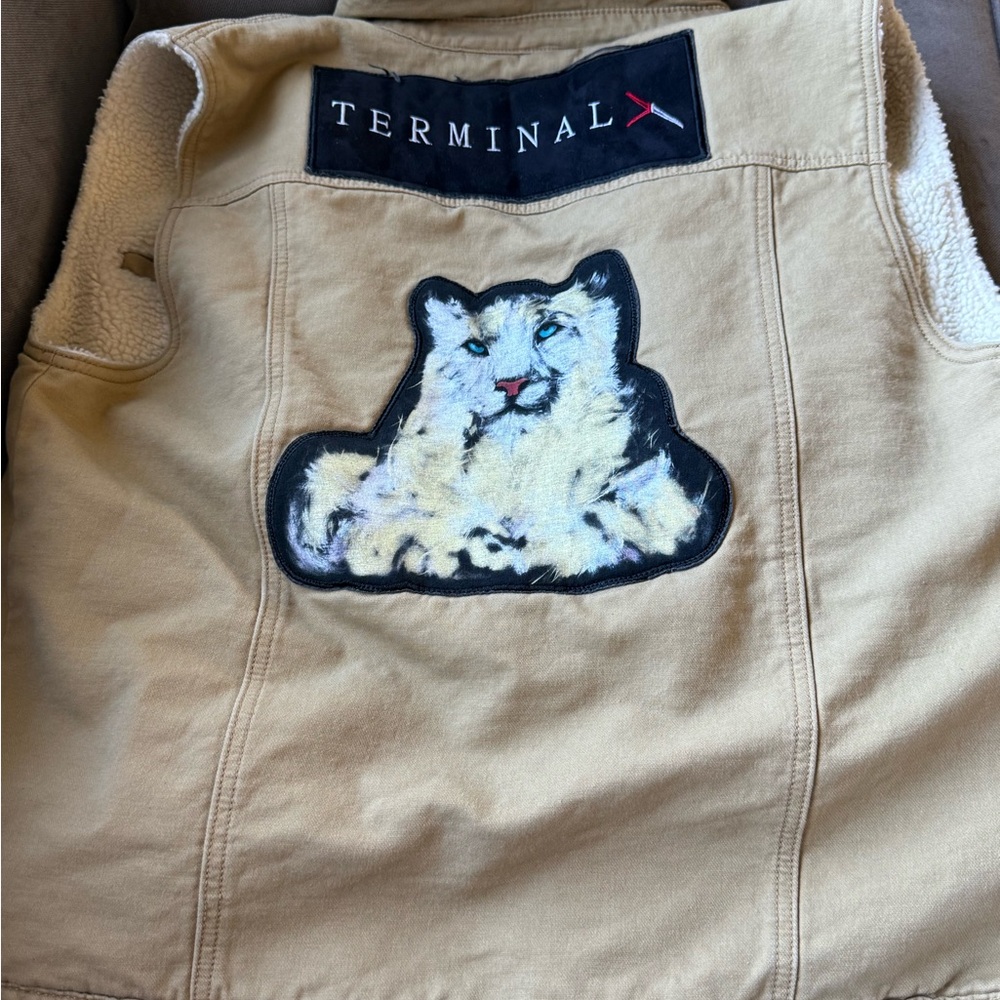 Men’s Sherpa Lined Denim Vest Tan